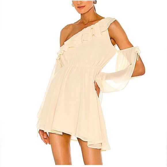 Michael Costello x Revolve Everett Mini Yellow Dress Size M - Picture 3 of 10